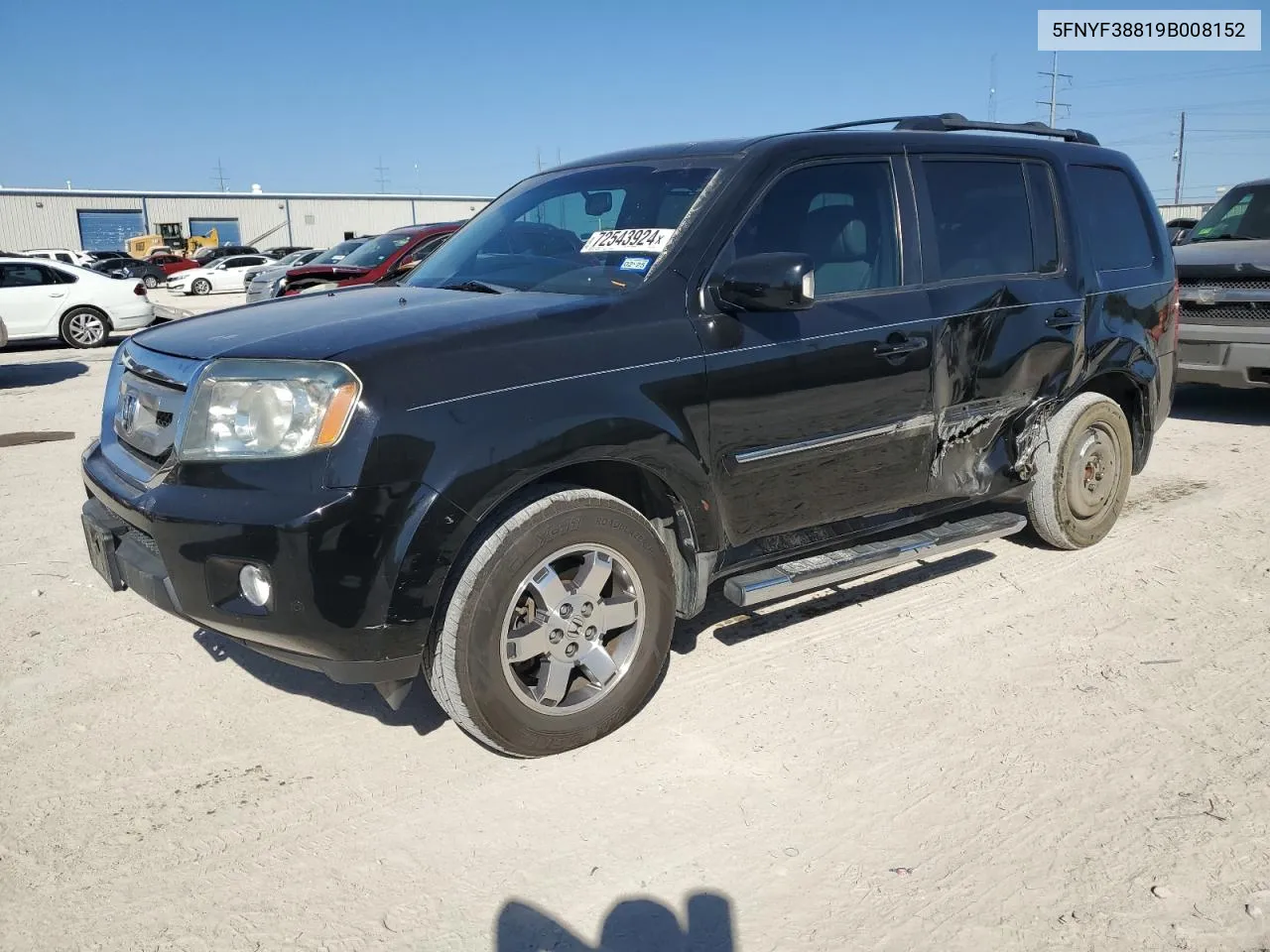 2009 Honda Pilot Touring VIN: 5FNYF38819B008152 Lot: 72543924