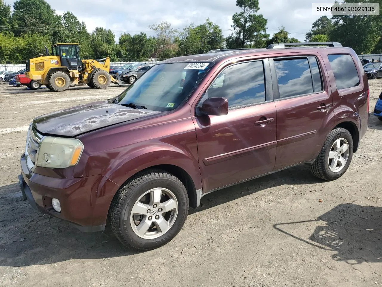 2009 Honda Pilot Exl VIN: 5FNYF48619B029135 Lot: 73234394