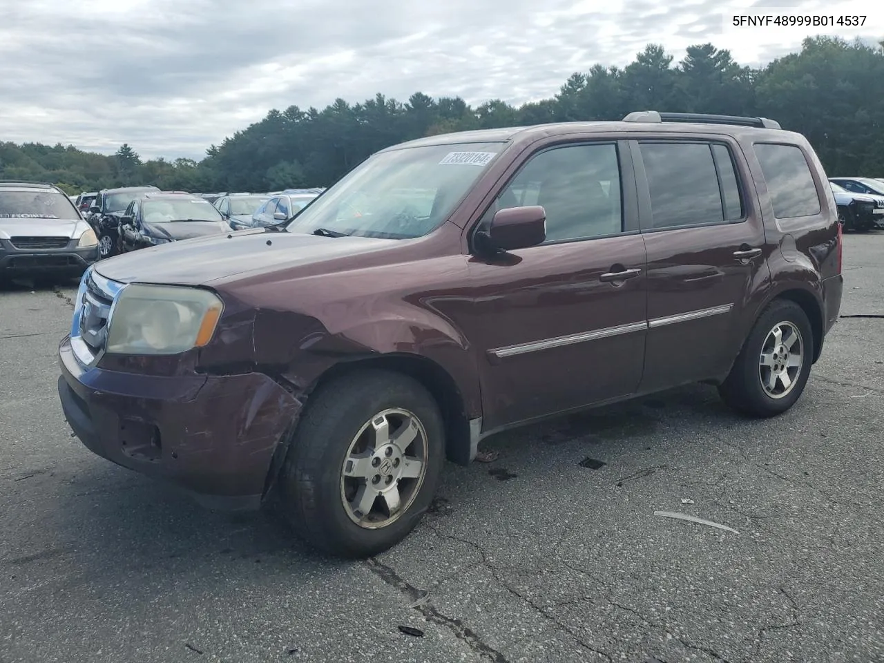 2009 Honda Pilot Touring VIN: 5FNYF48999B014537 Lot: 73320164