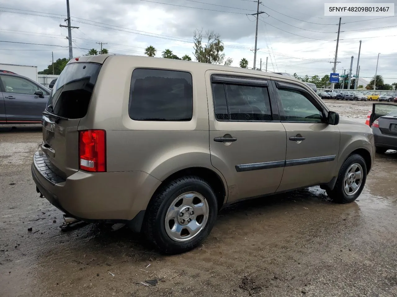 2009 Honda Pilot Lx VIN: 5FNYF48209B012467 Lot: 73357804