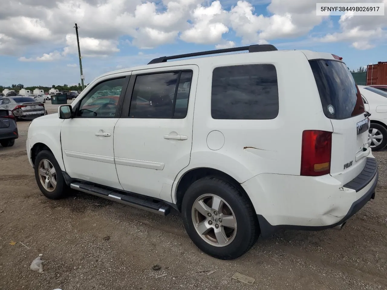 2009 Honda Pilot Ex VIN: 5FNYF38449B026917 Lot: 74671724