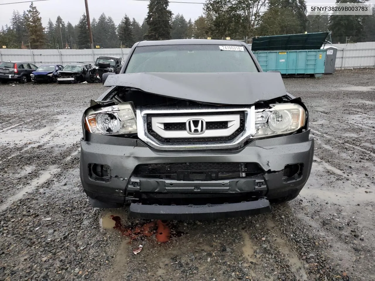 2009 Honda Pilot Lx VIN: 5FNYF38269B003783 Lot: 74705314