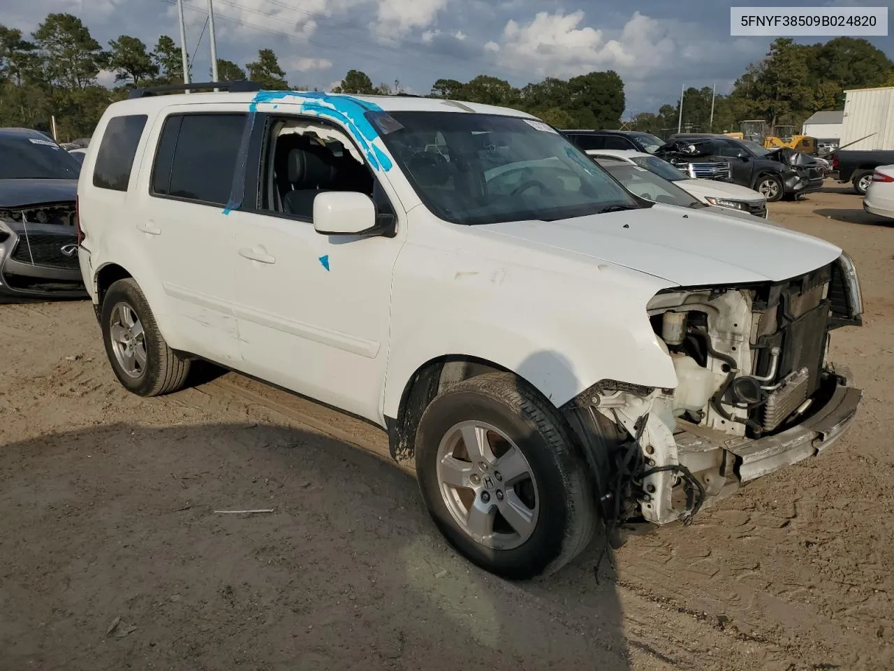 2009 Honda Pilot Exl VIN: 5FNYF38509B024820 Lot: 75311204