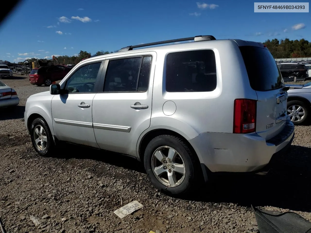 2009 Honda Pilot Ex VIN: 5FNYF48469B034393 Lot: 75320394