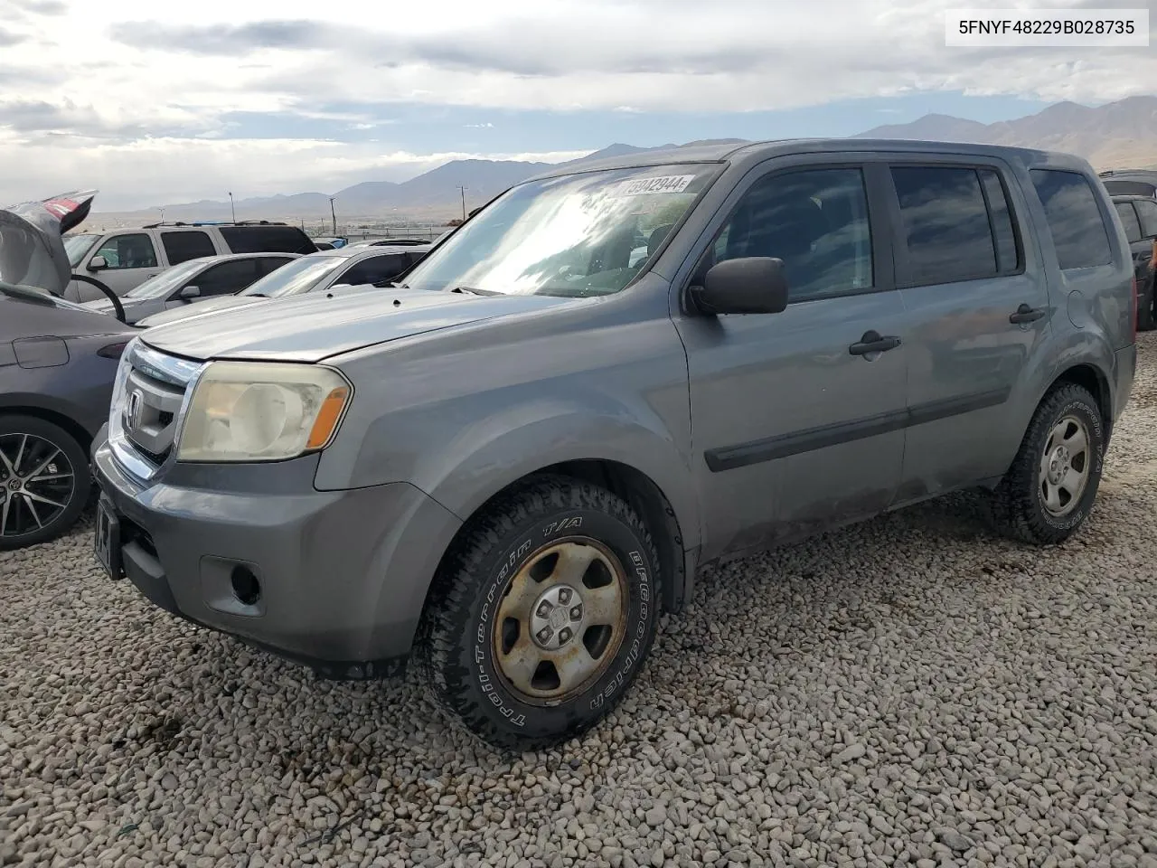 2009 Honda Pilot Lx VIN: 5FNYF48229B028735 Lot: 75942944