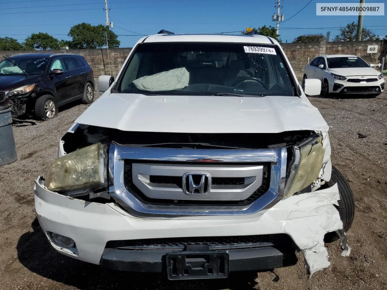 2009 Honda Pilot Exl VIN: 5FNYF48549B009887 Lot: 76939974