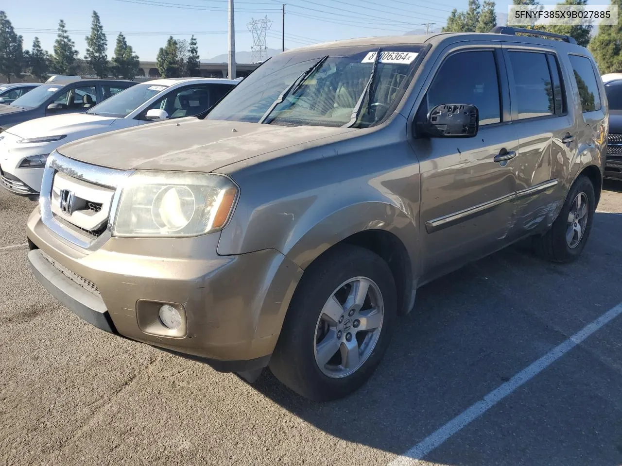 2009 Honda Pilot Exl VIN: 5FNYF385X9B027885 Lot: 81006364