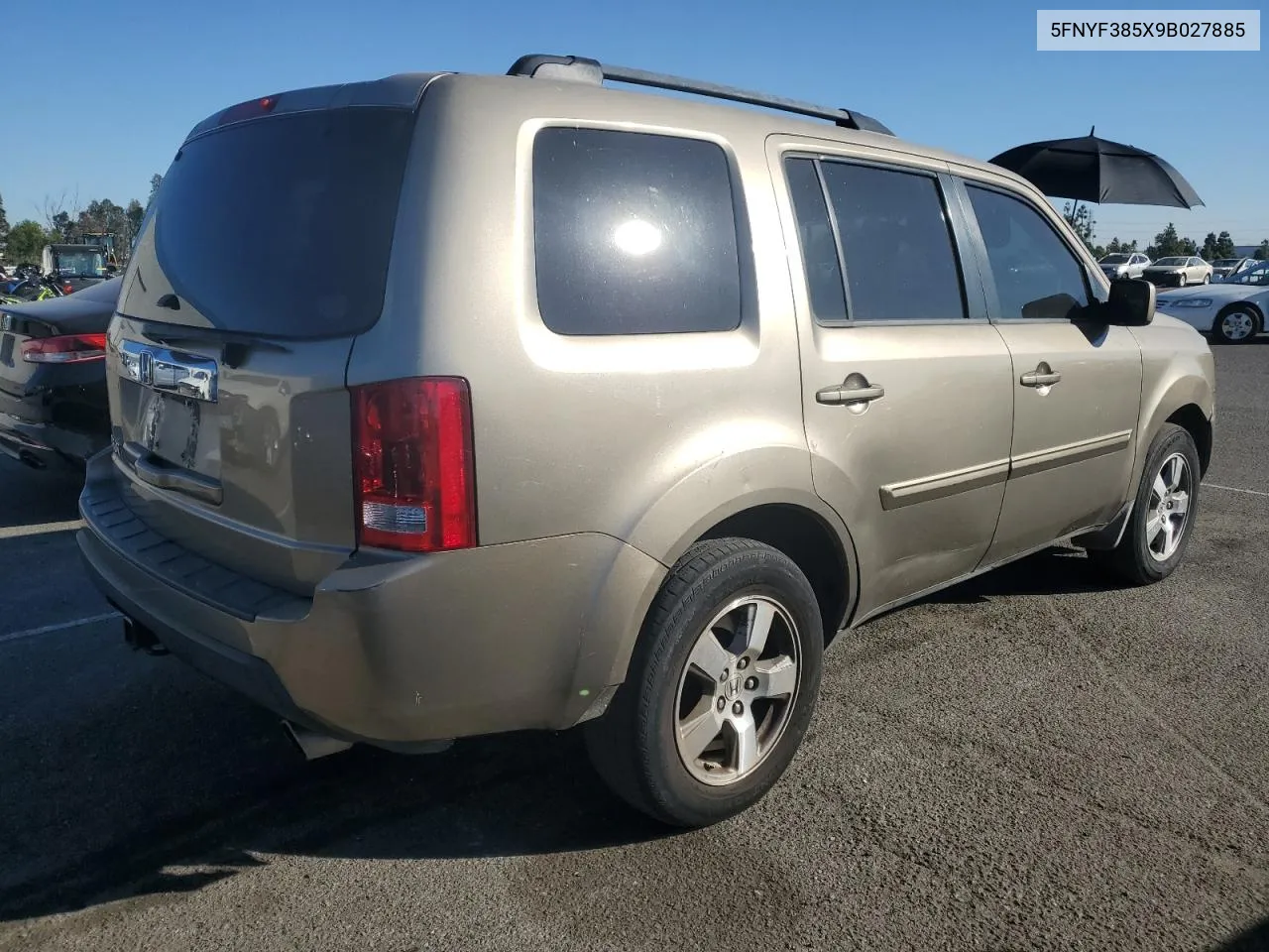 2009 Honda Pilot Exl VIN: 5FNYF385X9B027885 Lot: 81006364