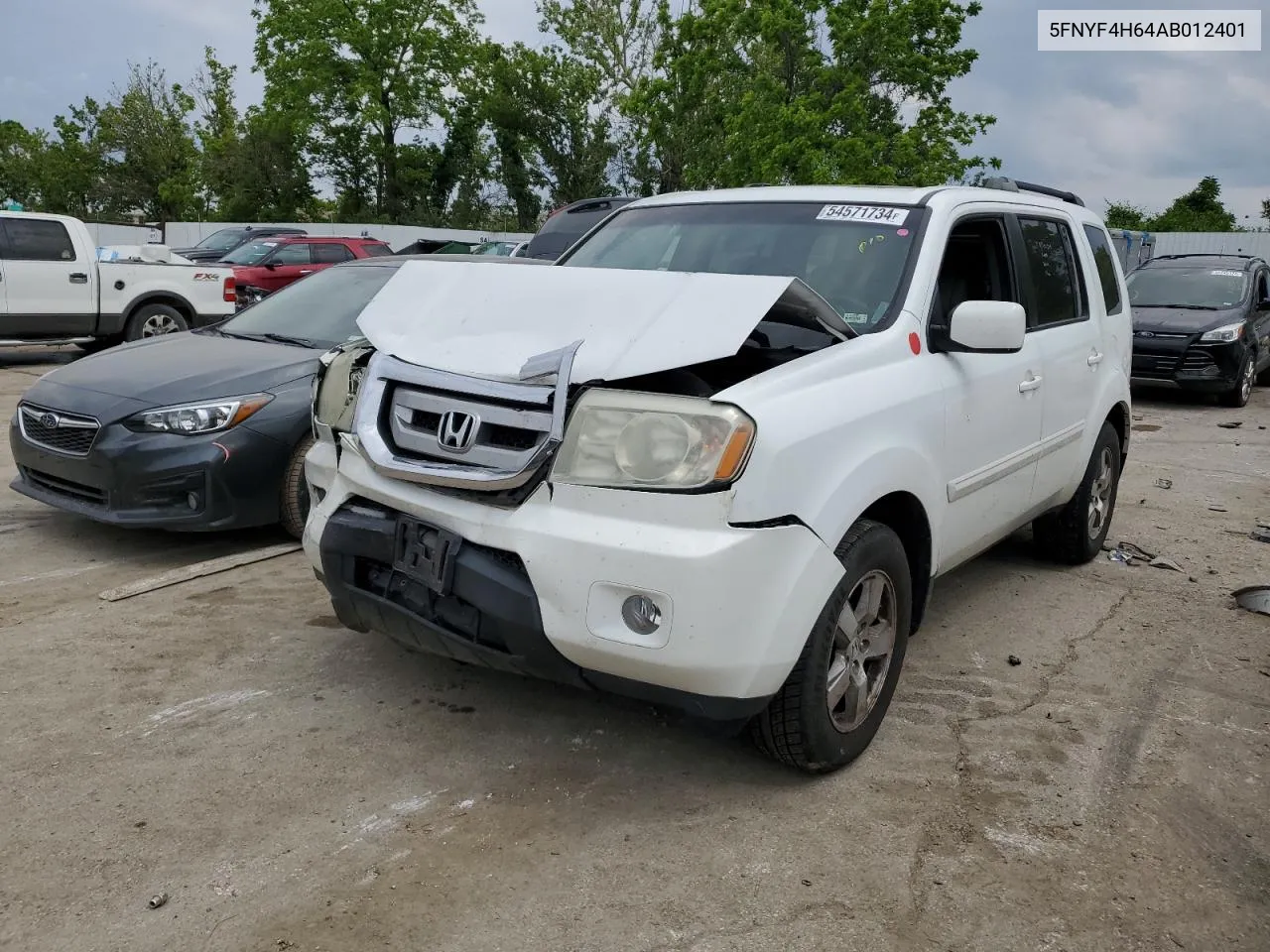 2010 Honda Pilot Exl VIN: 5FNYF4H64AB012401 Lot: 54571734