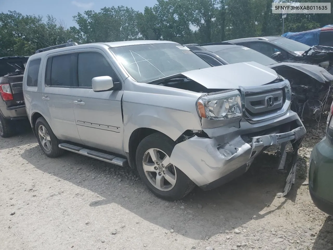 5FNYF3H6XAB011635 2010 Honda Pilot Exl