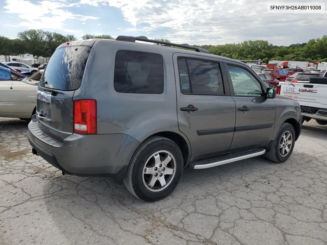 2010 Honda Pilot Lx VIN: 5FNYF3H26AB019308 Lot: 57559684