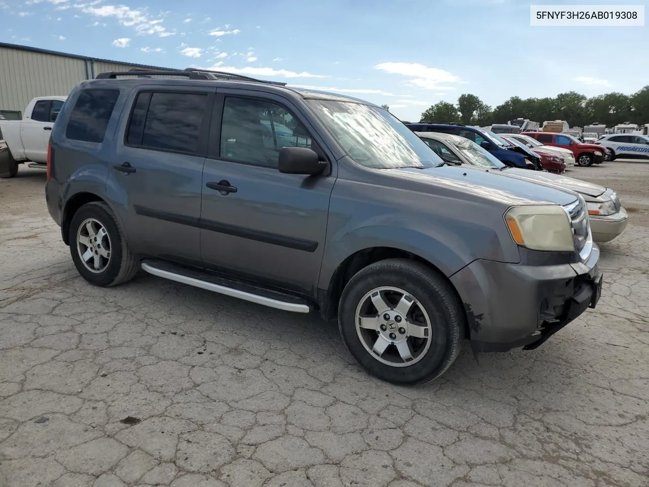 2010 Honda Pilot Lx VIN: 5FNYF3H26AB019308 Lot: 57559684