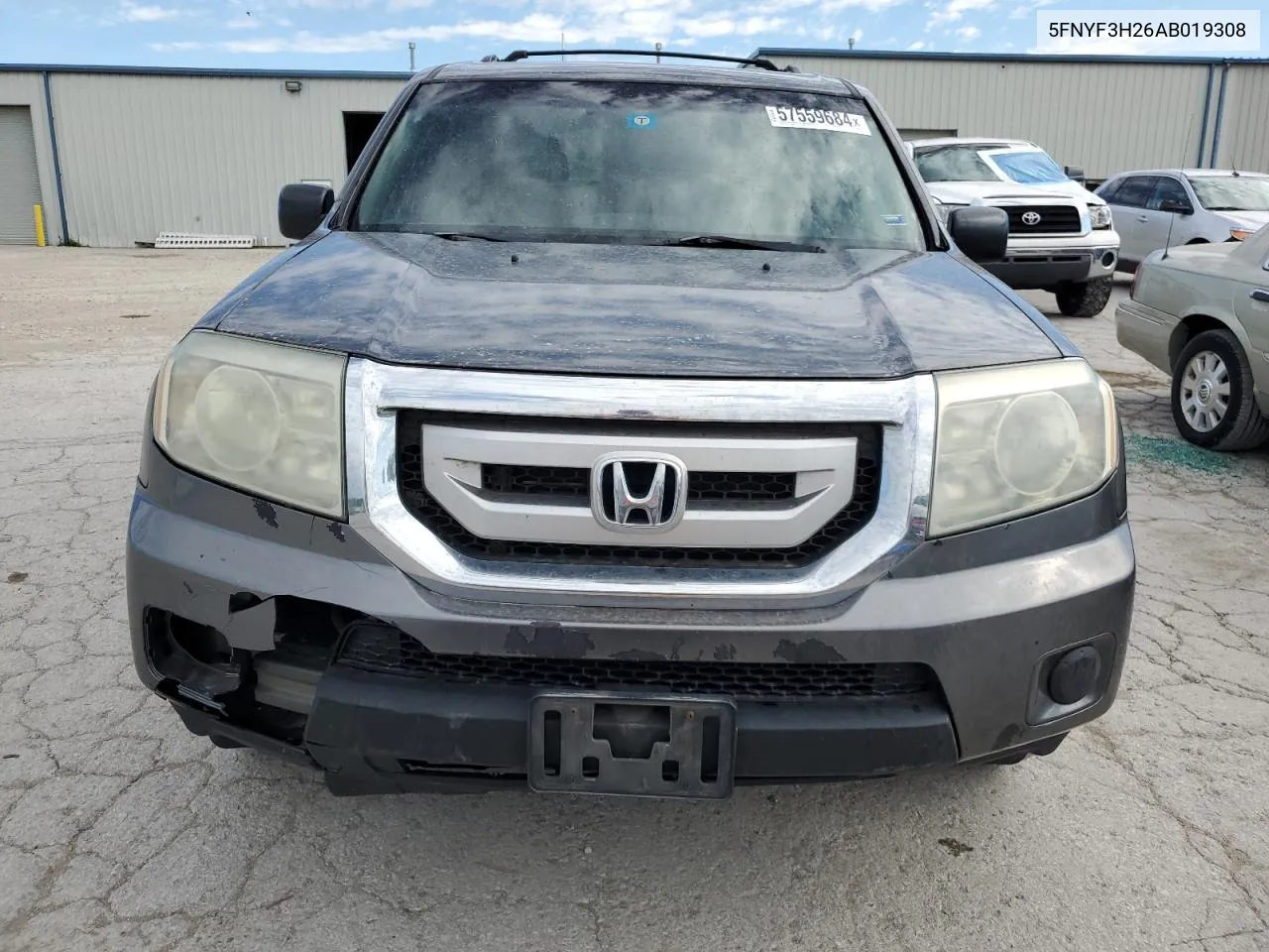 2010 Honda Pilot Lx VIN: 5FNYF3H26AB019308 Lot: 57559684