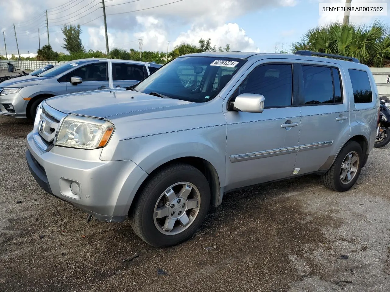 2010 Honda Pilot Touring VIN: 5FNYF3H98AB007562 Lot: 60961234