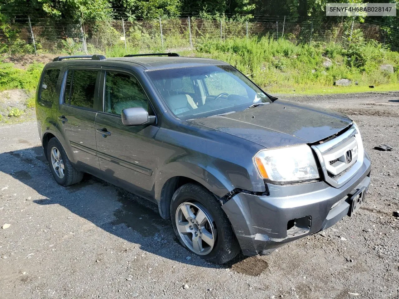 2010 Honda Pilot Exl VIN: 5FNYF4H68AB028147 Lot: 63383354