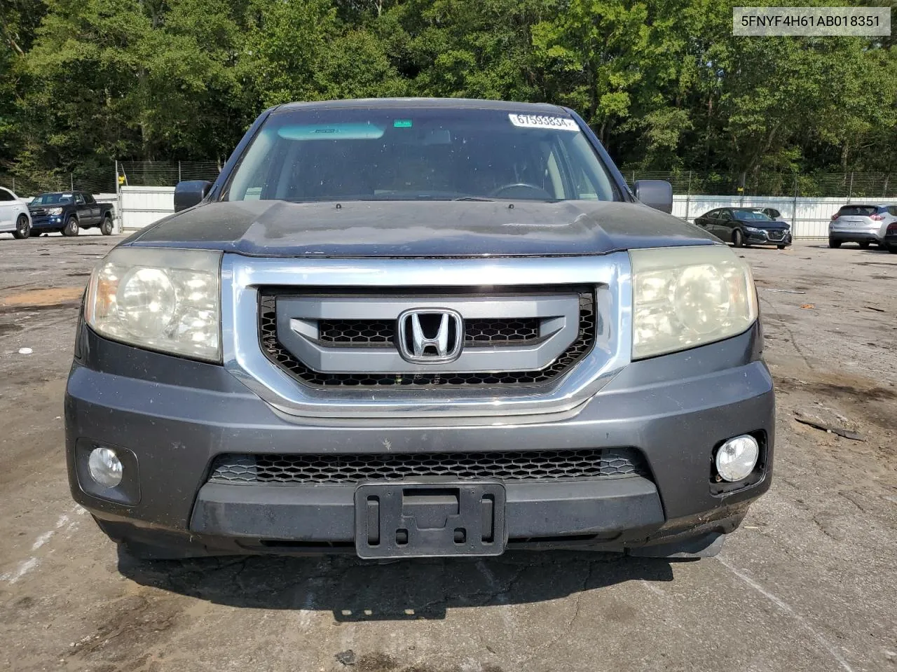 2010 Honda Pilot Exl VIN: 5FNYF4H61AB018351 Lot: 67593834