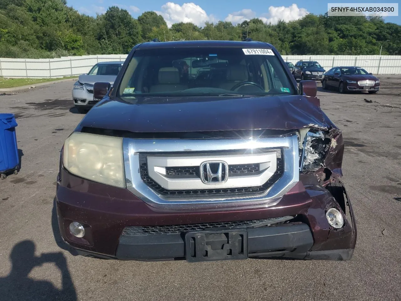 2010 Honda Pilot Exl VIN: 5FNYF4H5XAB034300 Lot: 67911004