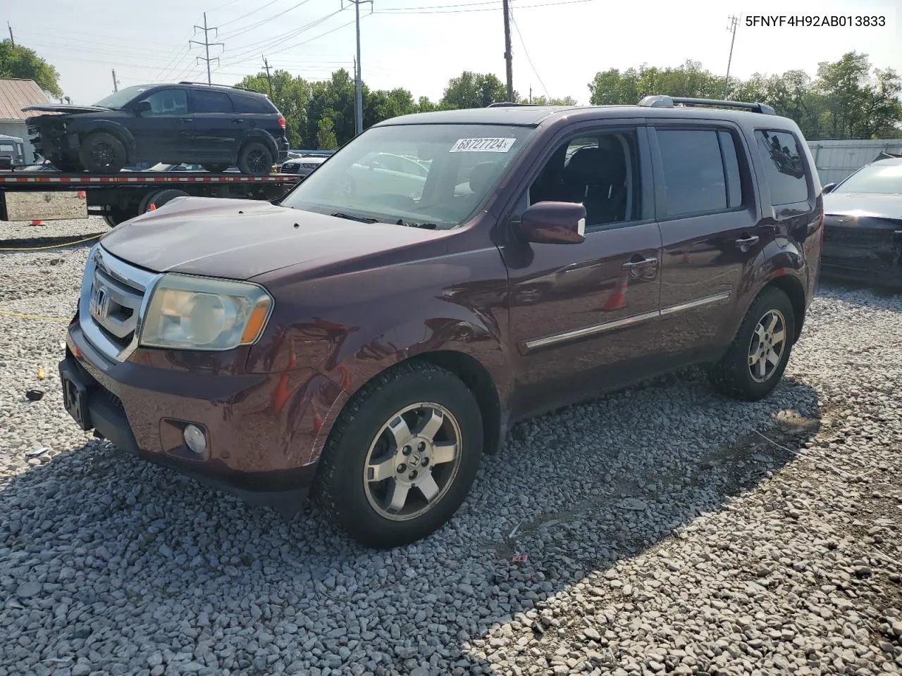 2010 Honda Pilot Touring VIN: 5FNYF4H92AB013833 Lot: 68727724