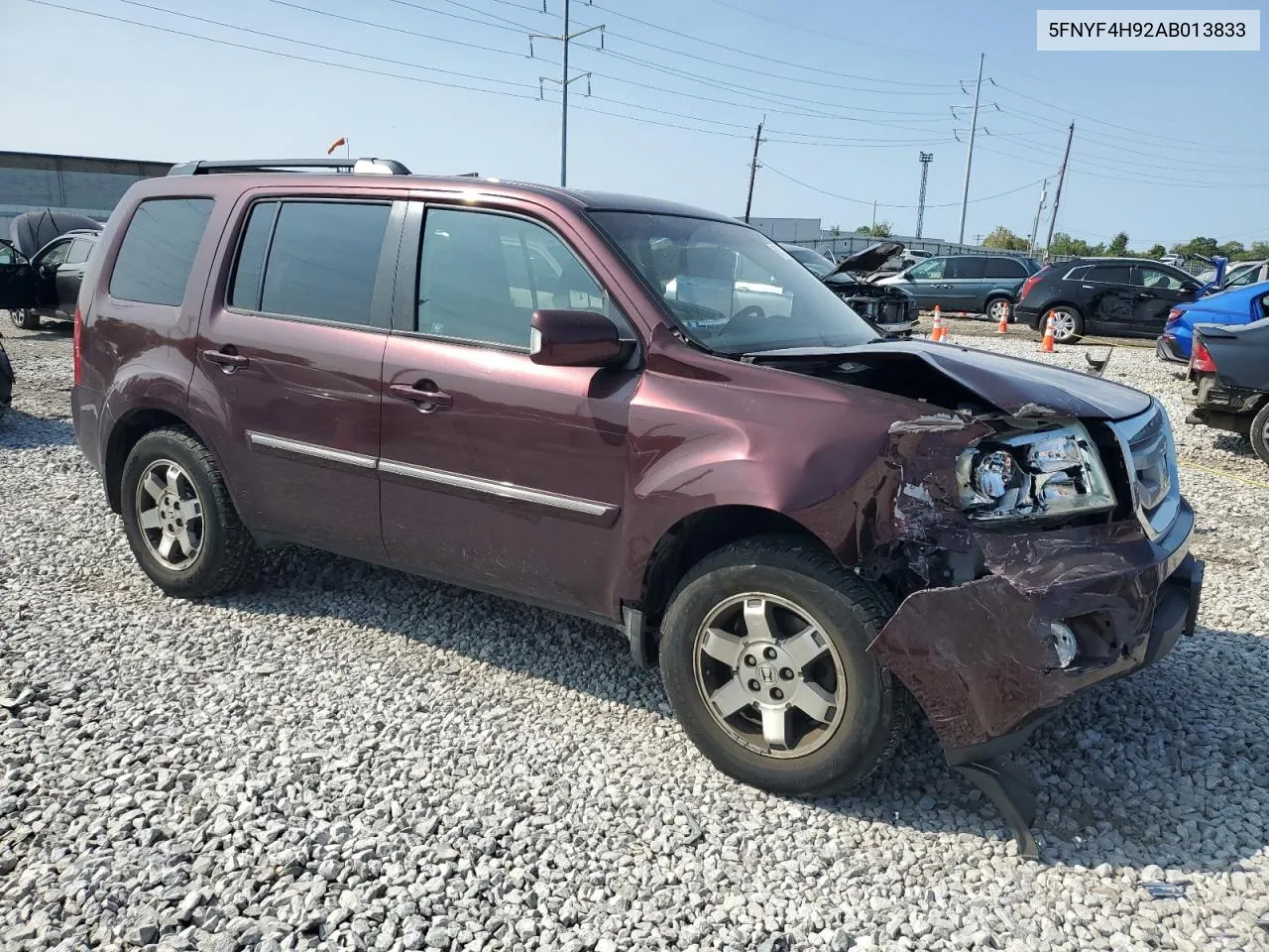 2010 Honda Pilot Touring VIN: 5FNYF4H92AB013833 Lot: 68727724