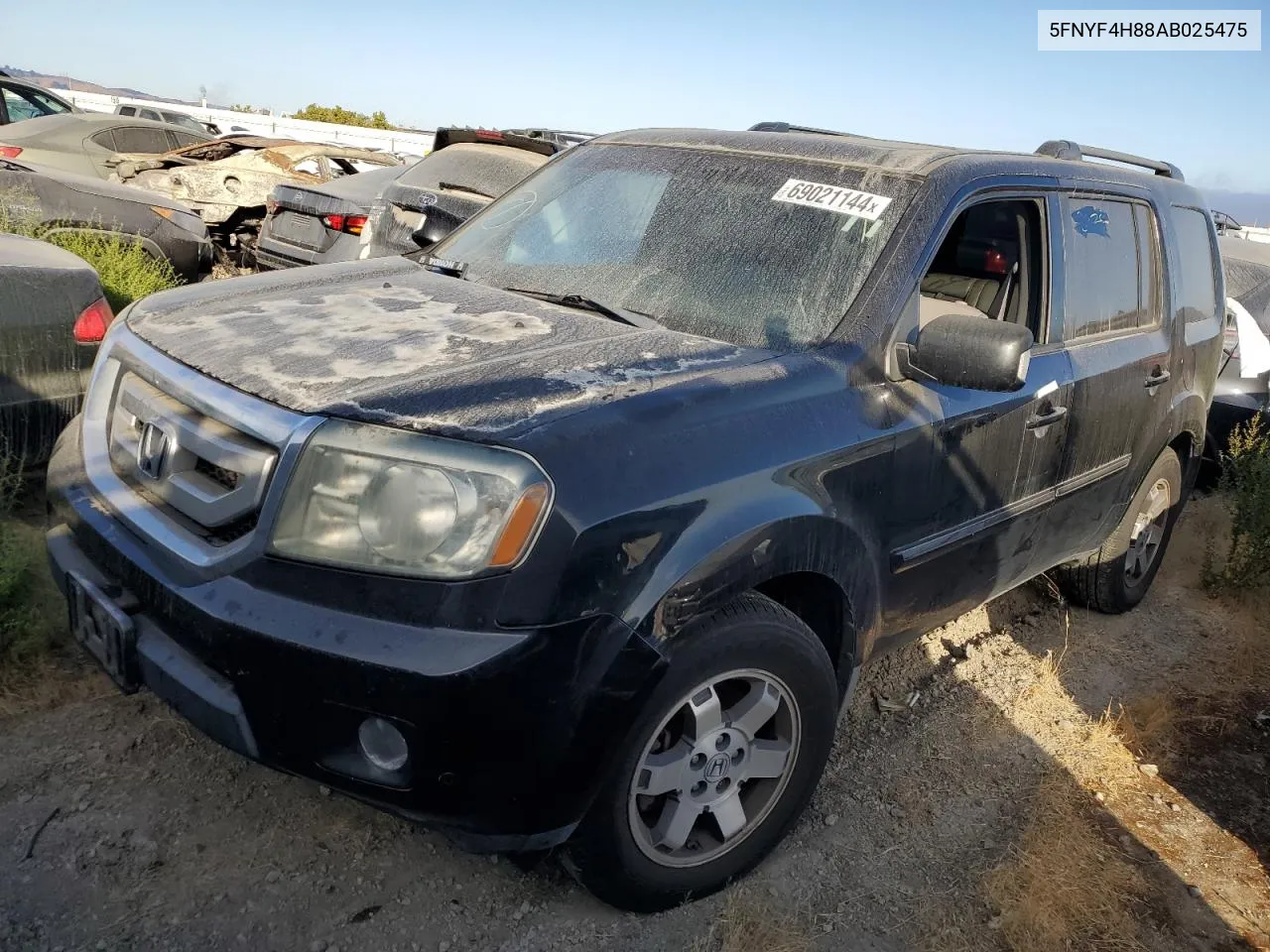 2010 Honda Pilot Touring VIN: 5FNYF4H88AB025475 Lot: 69021144