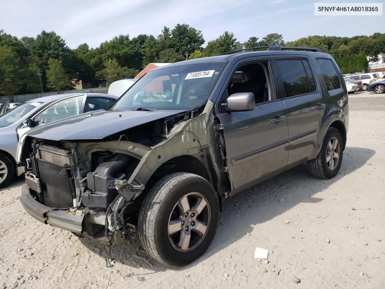 2010 Honda Pilot Exl VIN: 5FNYF4H61AB018365 Lot: 71805794