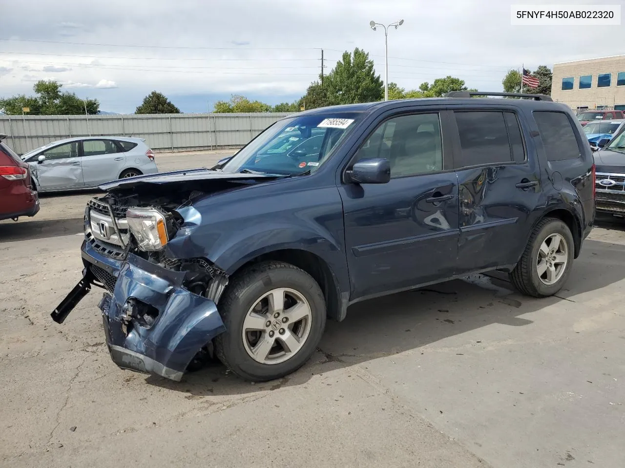 2010 Honda Pilot Exl VIN: 5FNYF4H50AB022320 Lot: 71985594