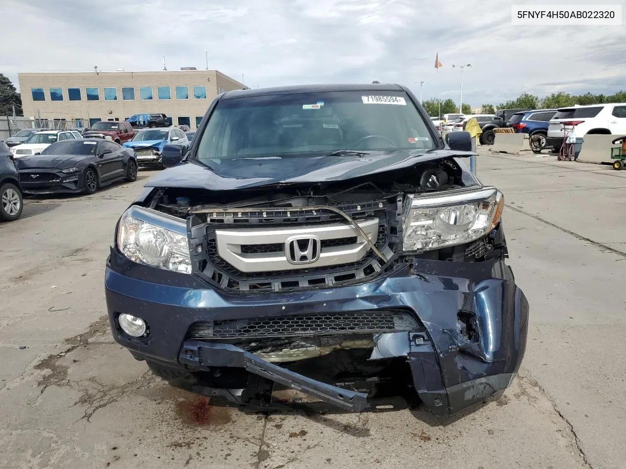 2010 Honda Pilot Exl VIN: 5FNYF4H50AB022320 Lot: 71985594