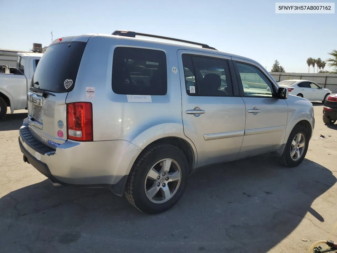 2010 Honda Pilot Exl VIN: 5FNYF3H57AB007162 Lot: 72840094