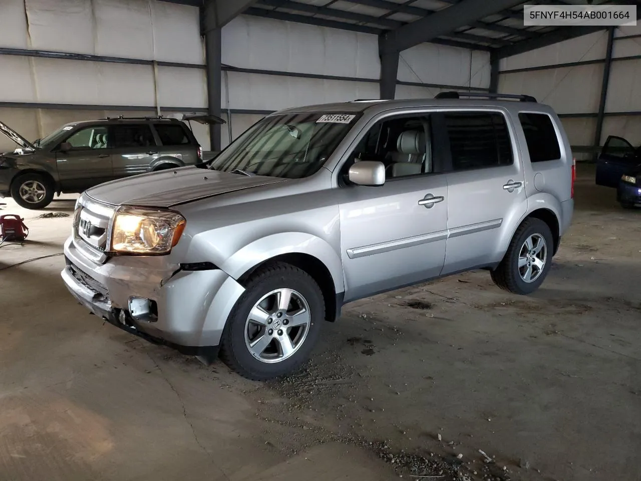 2010 Honda Pilot Exl VIN: 5FNYF4H54AB001664 Lot: 73511554