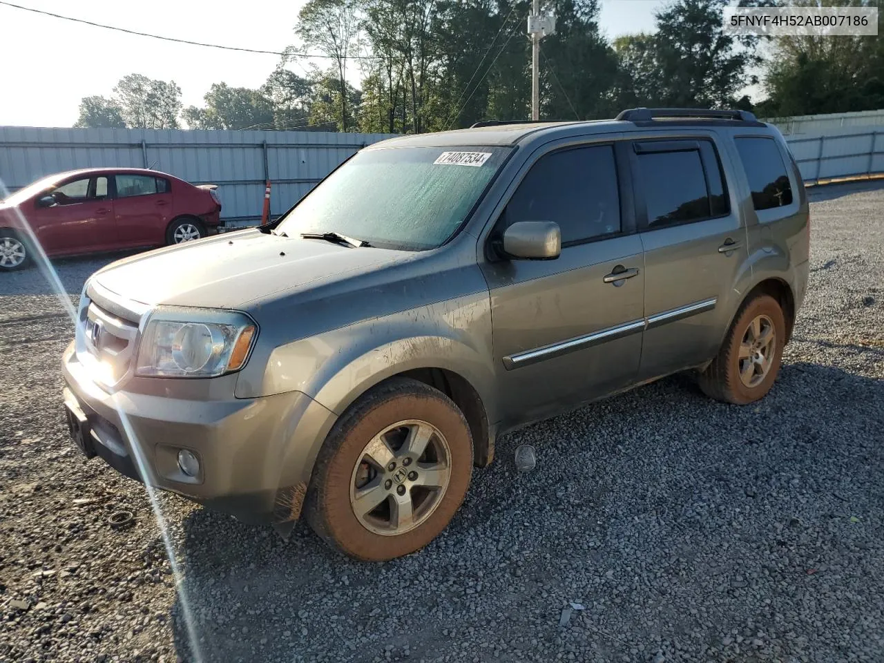 2010 Honda Pilot Exl VIN: 5FNYF4H52AB007186 Lot: 74087534