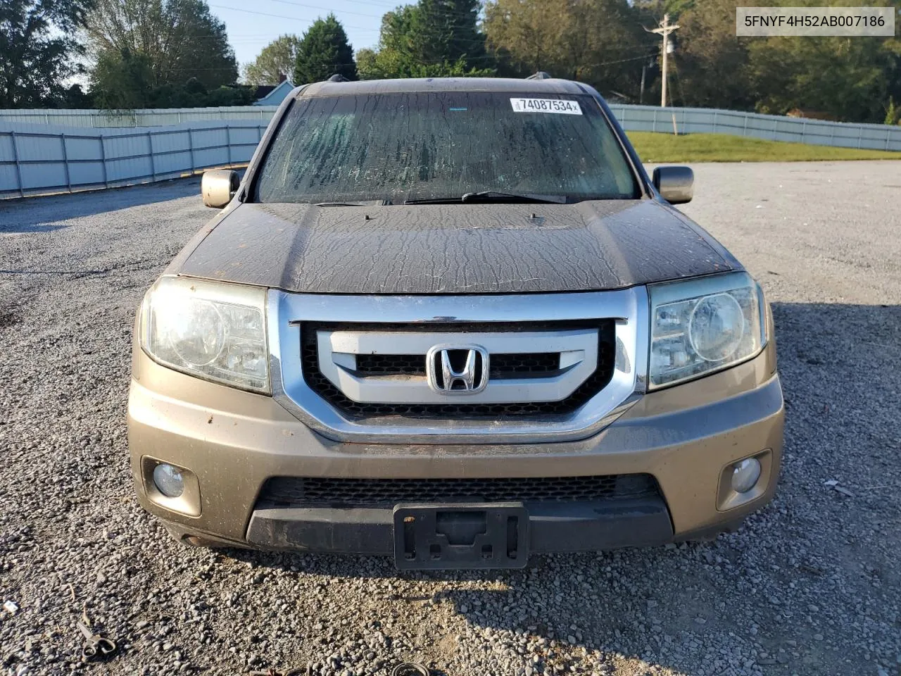 5FNYF4H52AB007186 2010 Honda Pilot Exl