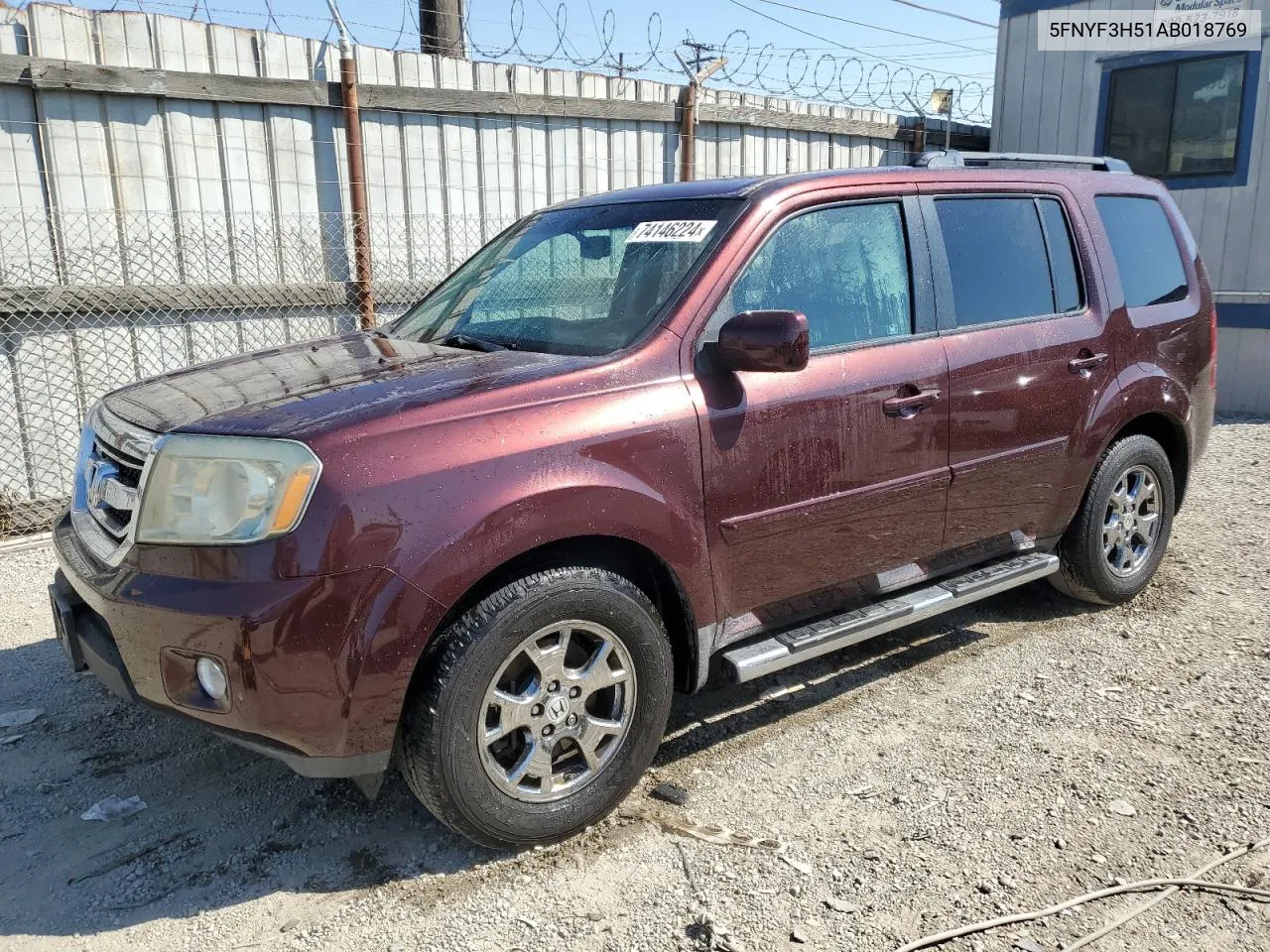 2010 Honda Pilot Exl VIN: 5FNYF3H51AB018769 Lot: 74146224