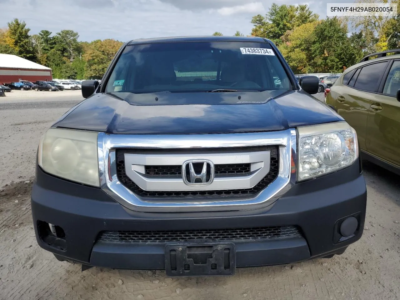 2010 Honda Pilot Lx VIN: 5FNYF4H29AB020054 Lot: 74383734