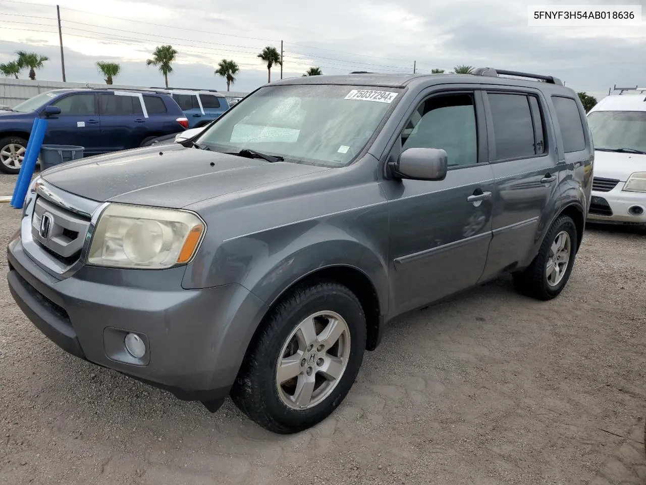 2010 Honda Pilot Exl VIN: 5FNYF3H54AB018636 Lot: 75037294