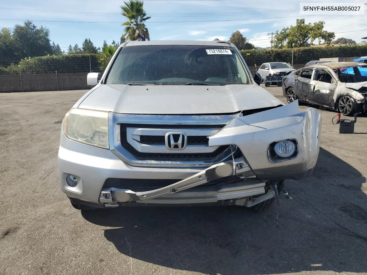 2010 Honda Pilot Exl VIN: 5FNYF4H55AB005027 Lot: 75218874