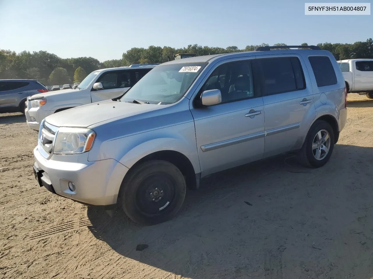 2010 Honda Pilot Exl VIN: 5FNYF3H51AB004807 Lot: 75516374