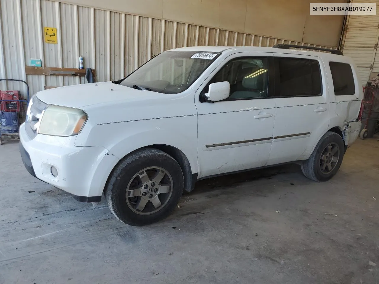 2010 Honda Pilot Touring VIN: 5FNYF3H8XAB019977 Lot: 75955974