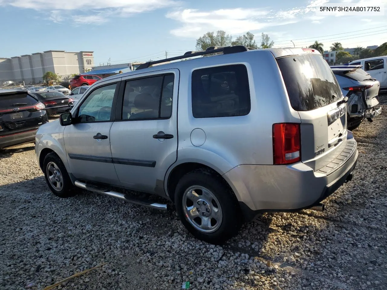 2010 Honda Pilot Lx VIN: 5FNYF3H24AB017752 Lot: 76040054