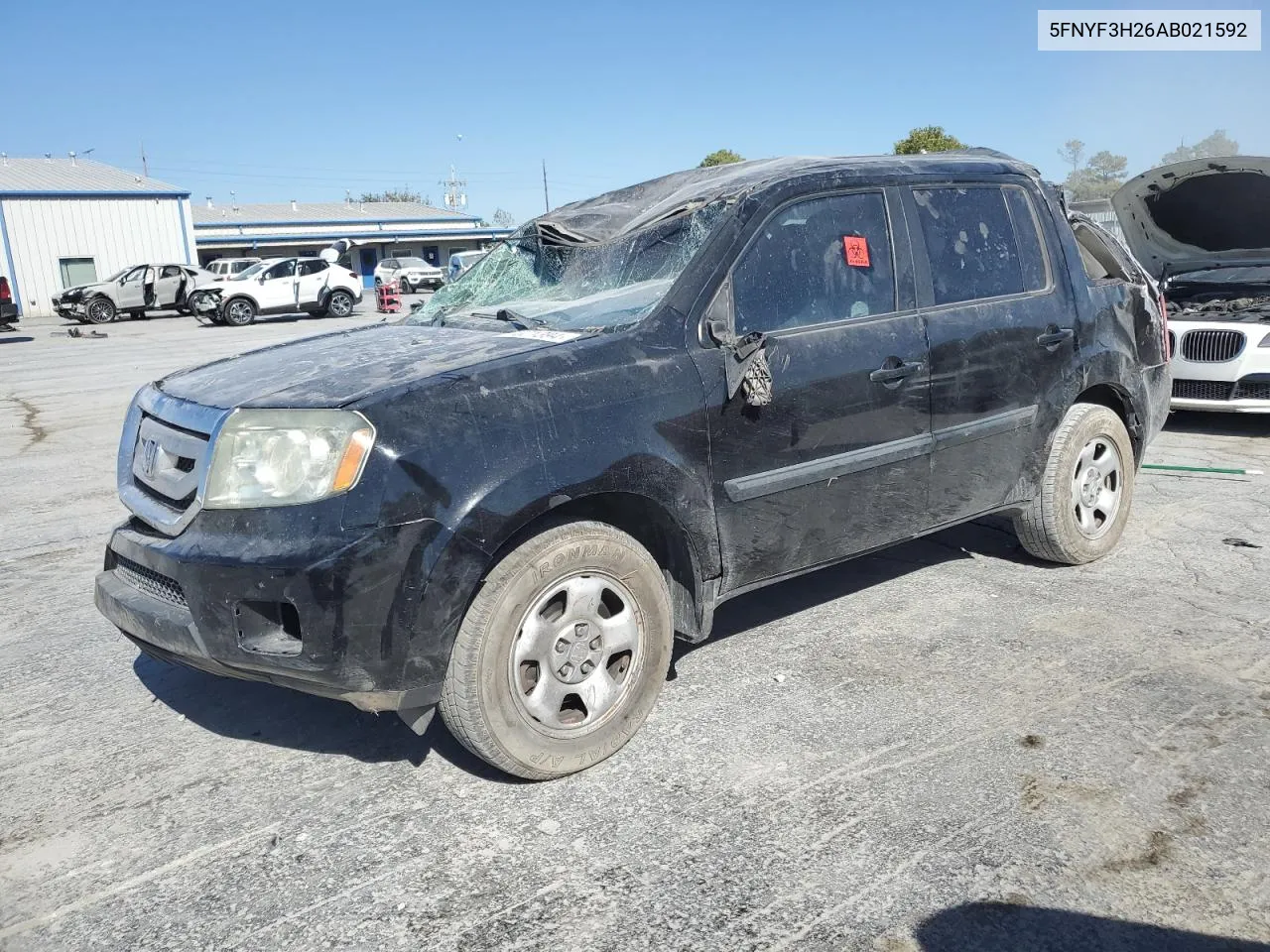 2010 Honda Pilot Lx VIN: 5FNYF3H26AB021592 Lot: 77021394