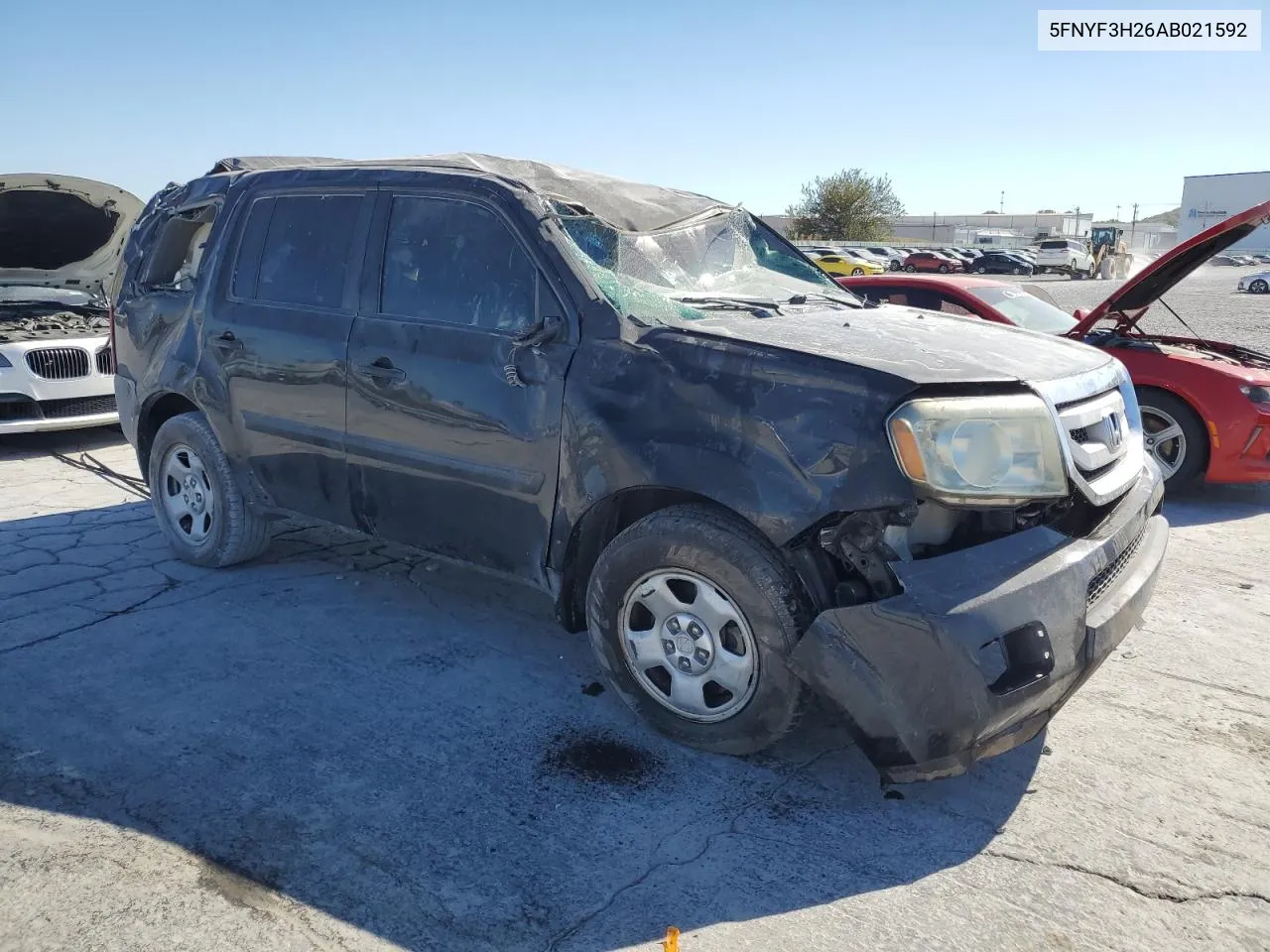 2010 Honda Pilot Lx VIN: 5FNYF3H26AB021592 Lot: 77021394