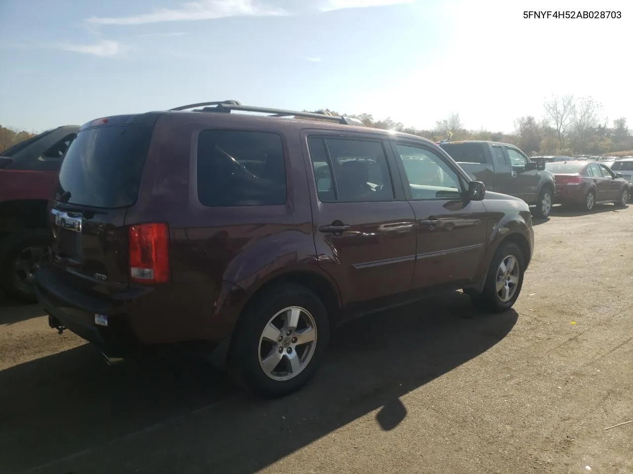 2010 Honda Pilot Exl VIN: 5FNYF4H52AB028703 Lot: 77494224