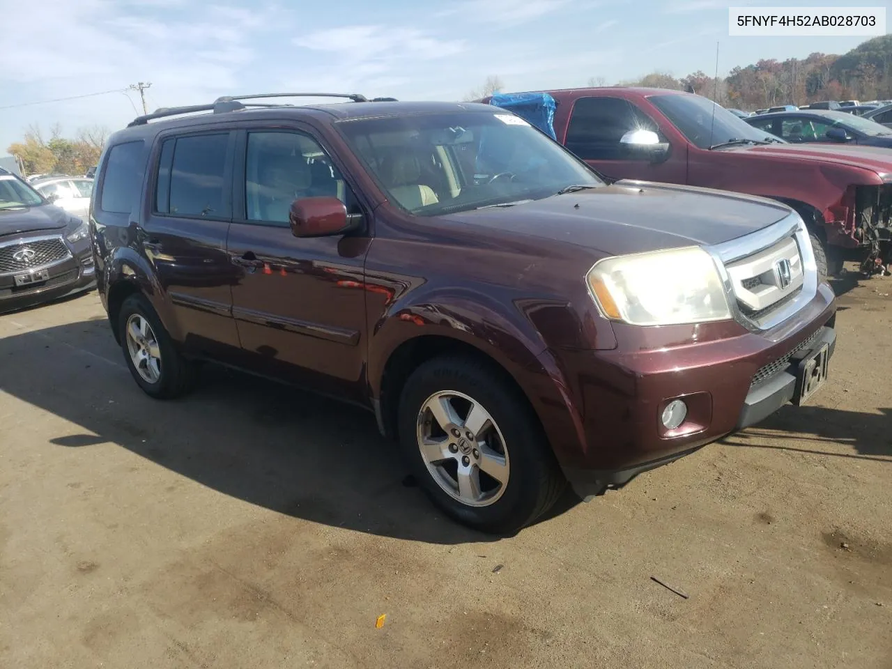 2010 Honda Pilot Exl VIN: 5FNYF4H52AB028703 Lot: 77494224