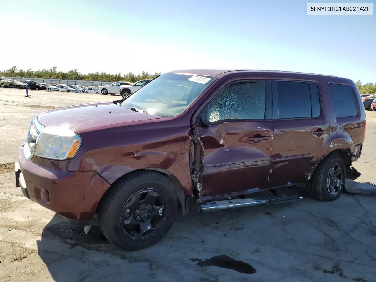 2010 Honda Pilot Lx VIN: 5FNYF3H21AB021421 Lot: 77590464