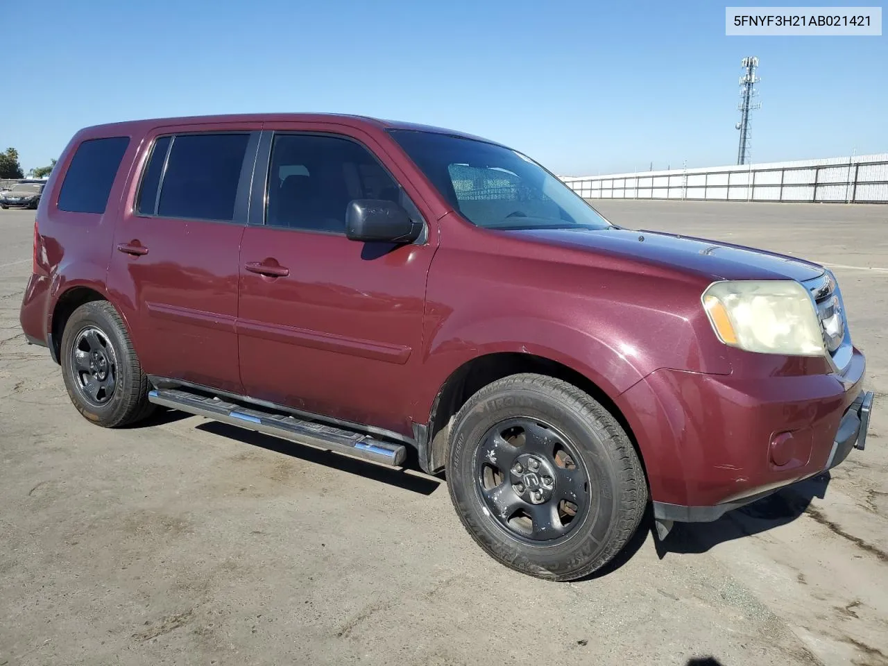 2010 Honda Pilot Lx VIN: 5FNYF3H21AB021421 Lot: 77590464