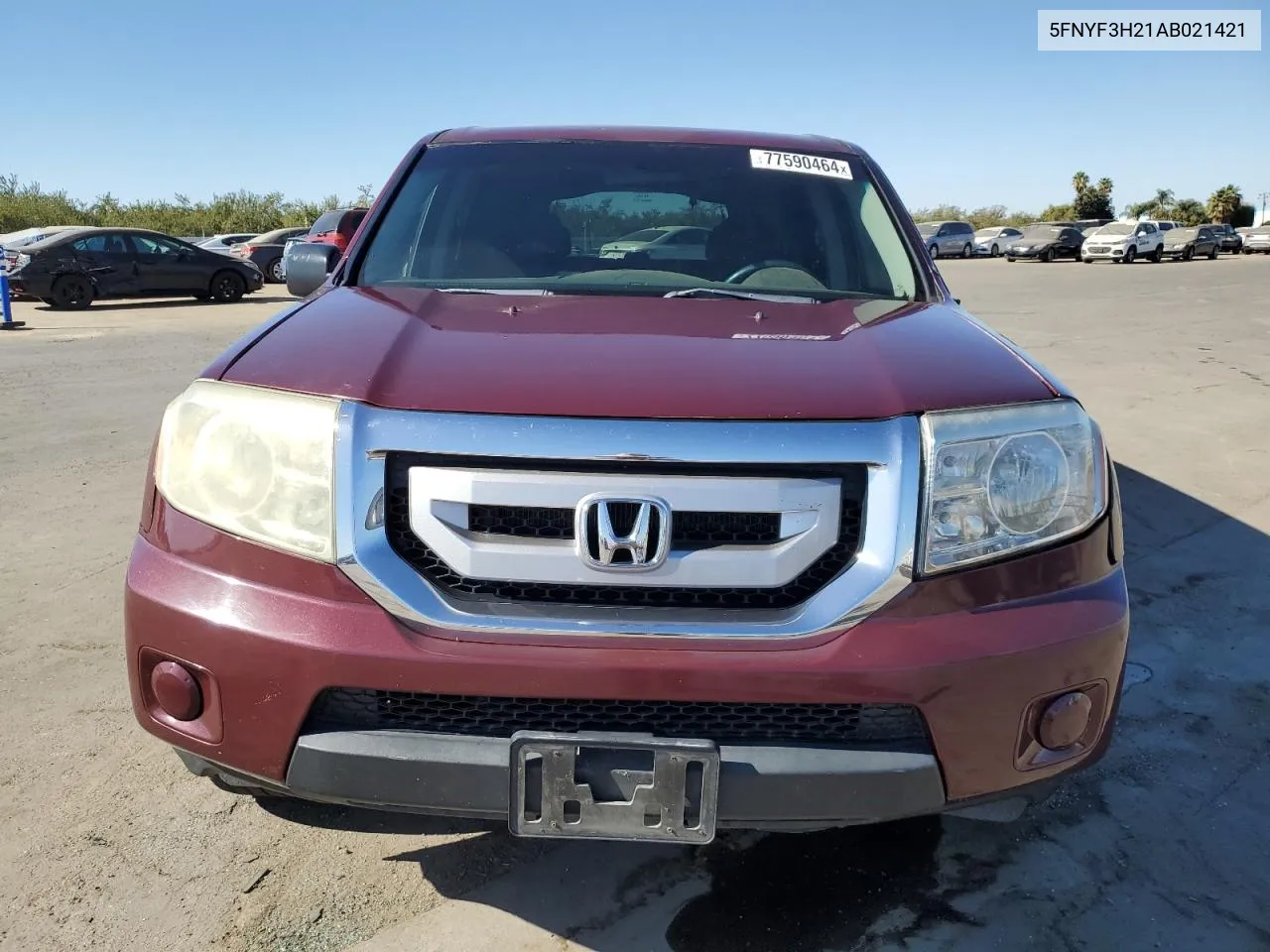 2010 Honda Pilot Lx VIN: 5FNYF3H21AB021421 Lot: 77590464