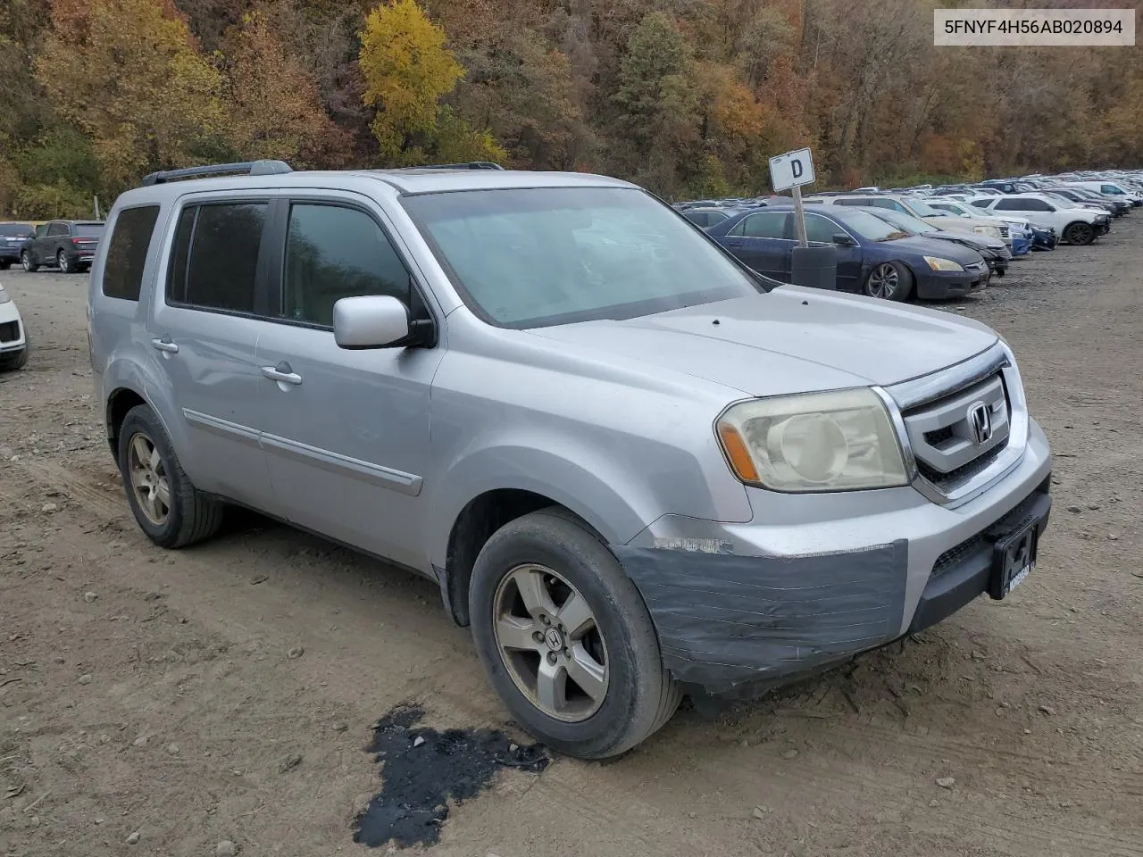 2010 Honda Pilot Exl VIN: 5FNYF4H56AB020894 Lot: 78180704