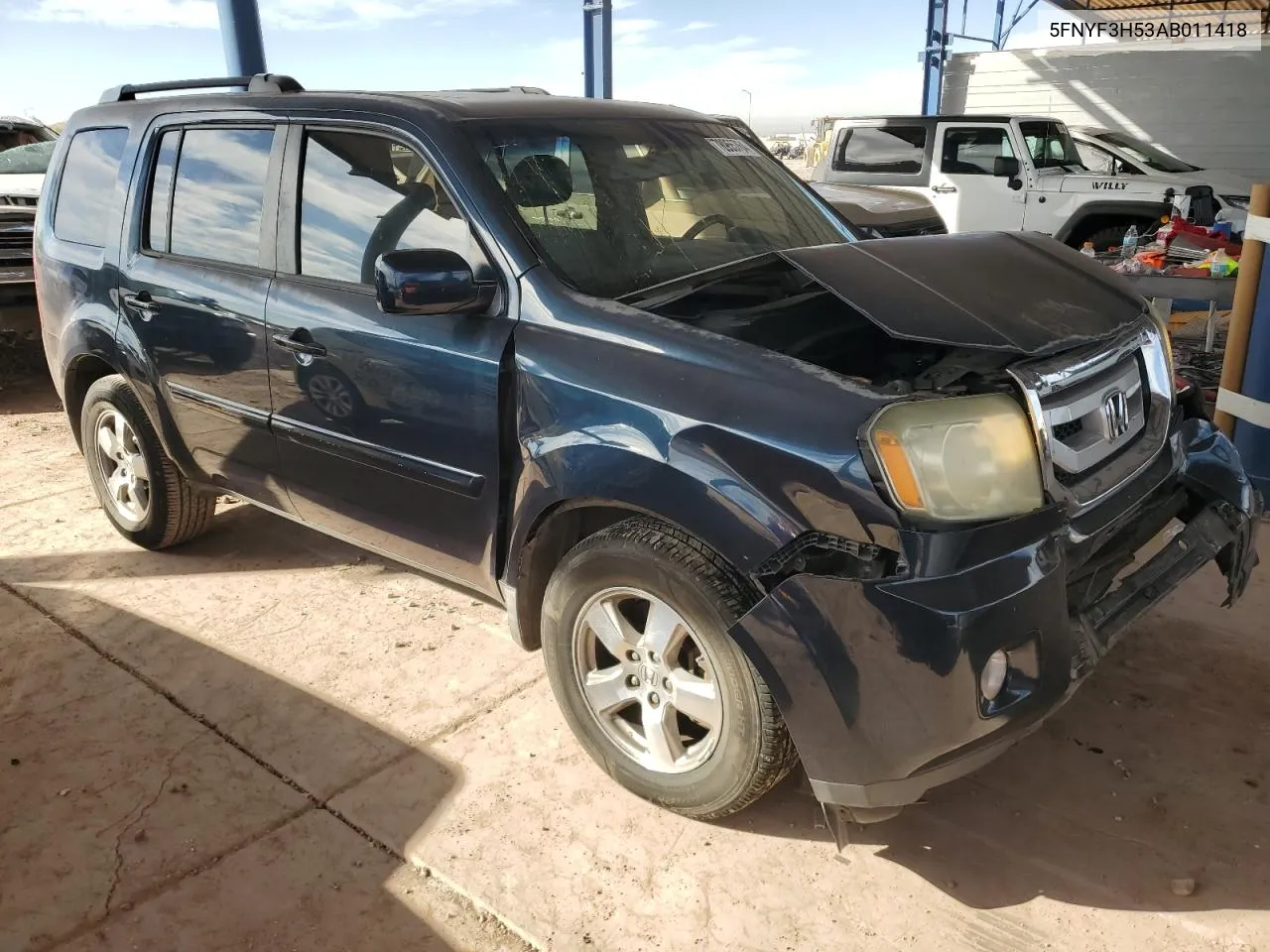 2010 Honda Pilot Exl VIN: 5FNYF3H53AB011418 Lot: 78955764