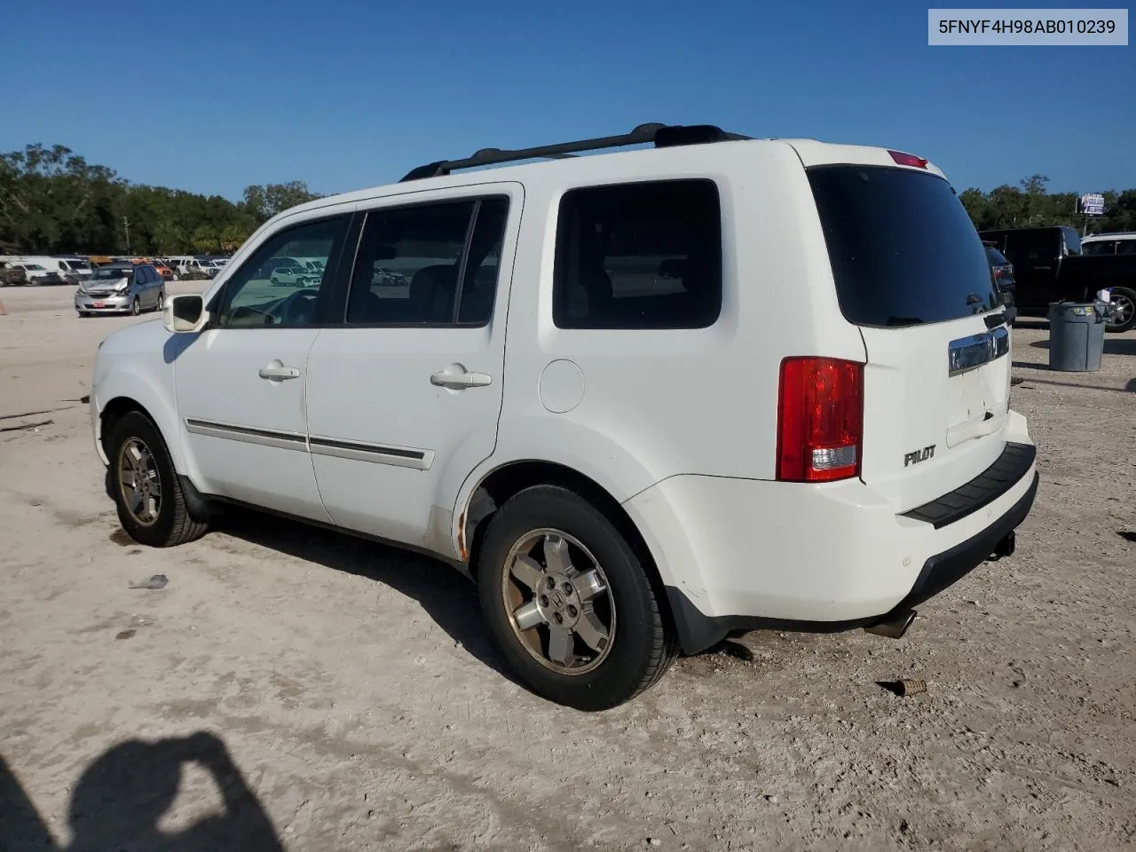 2010 Honda Pilot Touring VIN: 5FNYF4H98AB010239 Lot: 80004554