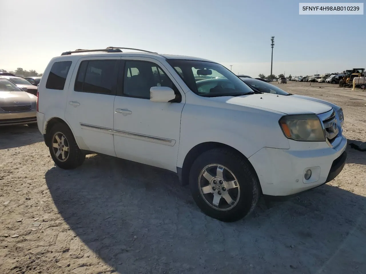 2010 Honda Pilot Touring VIN: 5FNYF4H98AB010239 Lot: 80004554