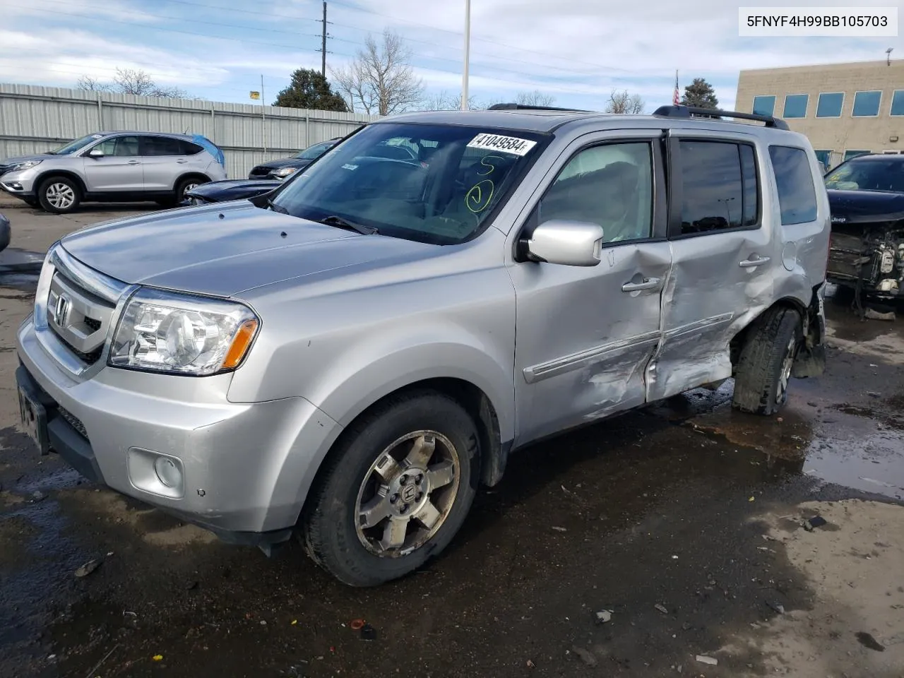 2011 Honda Pilot Touring VIN: 5FNYF4H99BB105703 Lot: 41049584